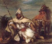 Eugene Delacroix A Moroccan from the Sultan-s Guard oil painting on canvas